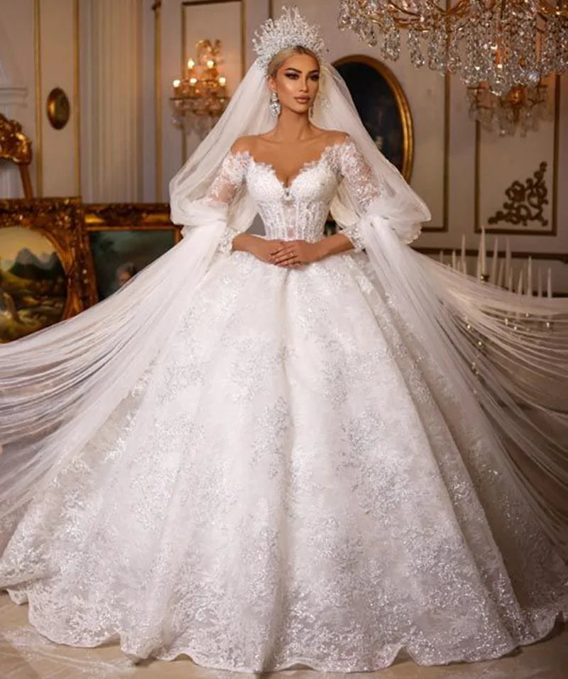 Robe de Mariée Princesse Voilée