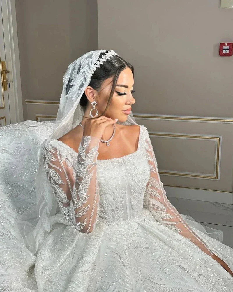 Robe de Mariée Princesse Avec Traine Et Voile