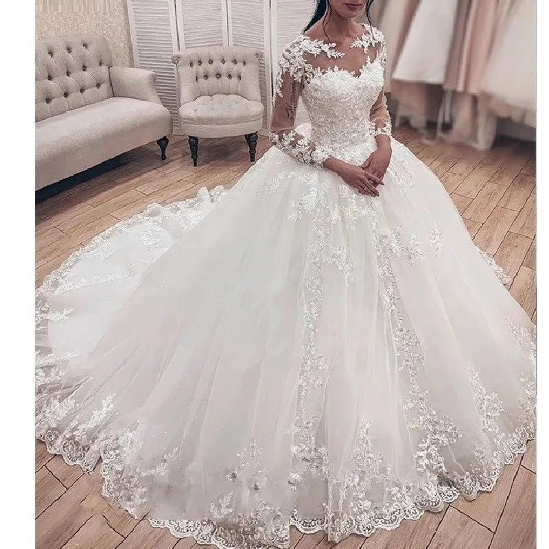 robe-mariee-princesse-manche-dentelle
